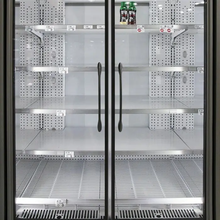 Glass-door reach-in freezer