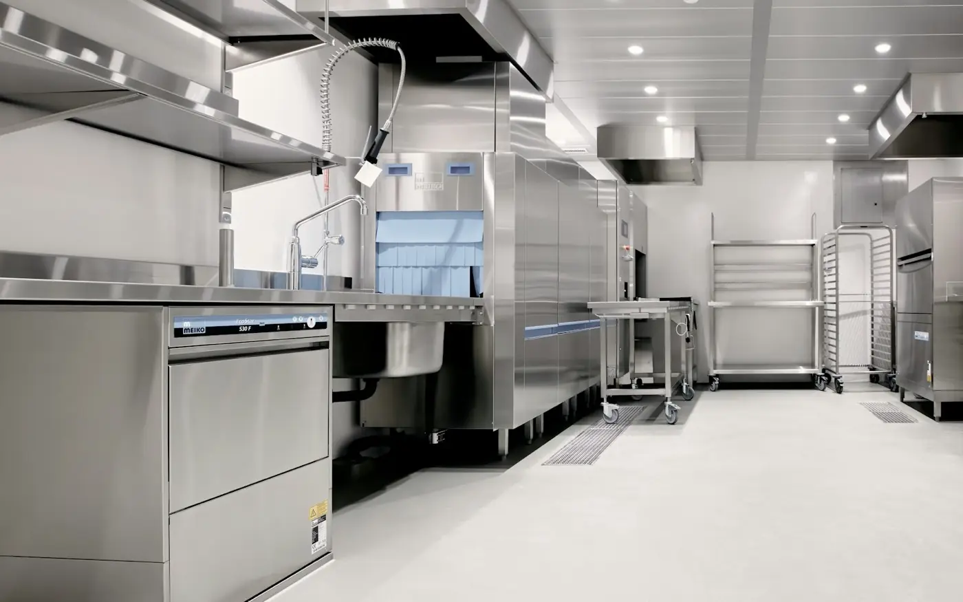 Stainless steel commercial kitchen